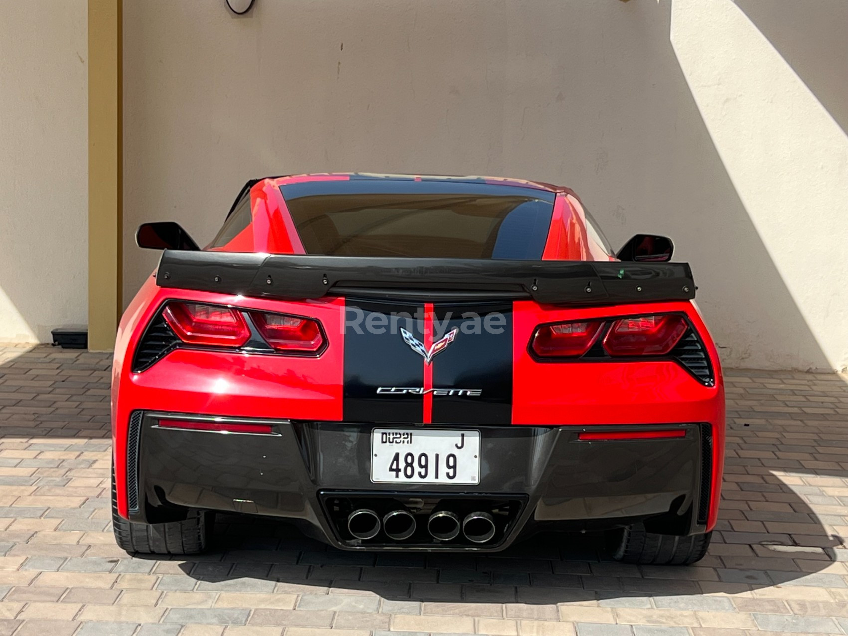 Red Chevrolet Corvette Stingray for rent in Dubai 0