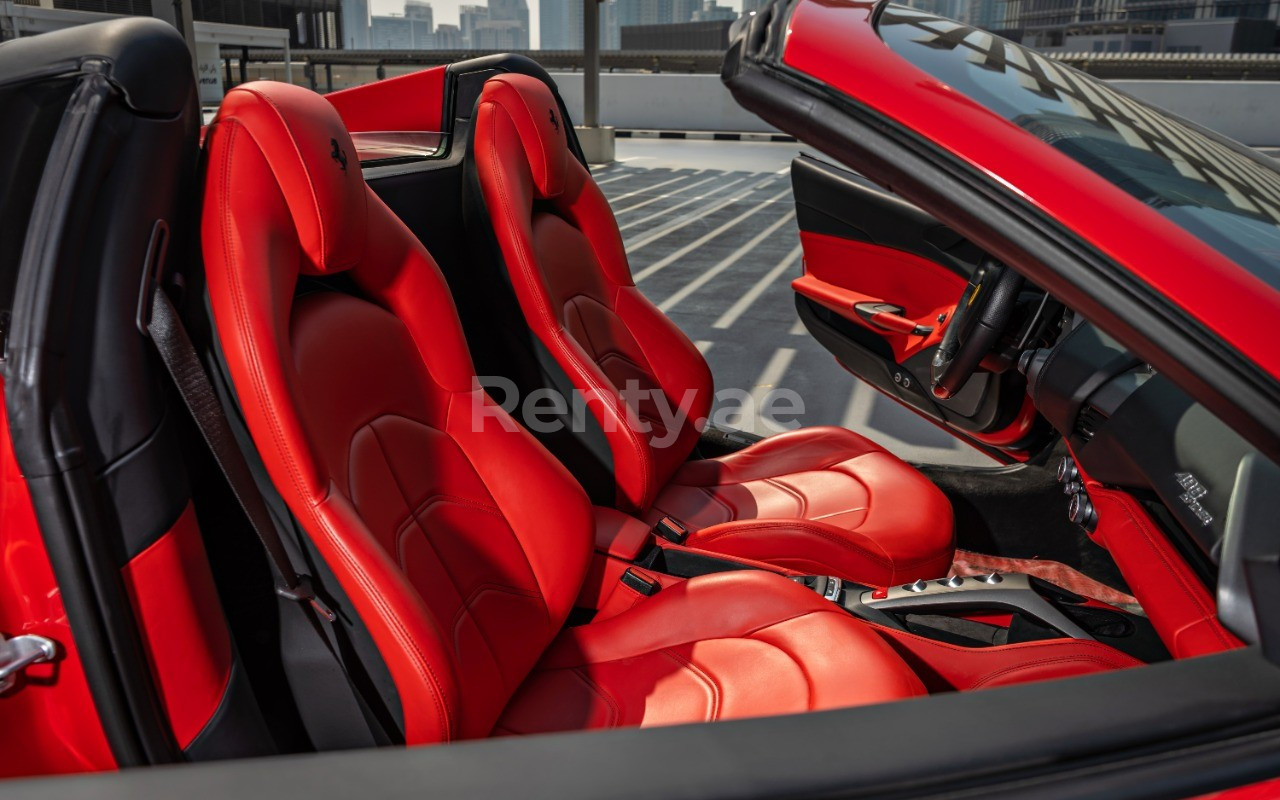 Red Ferrari 488 Spyder for rent in Sharjah 5