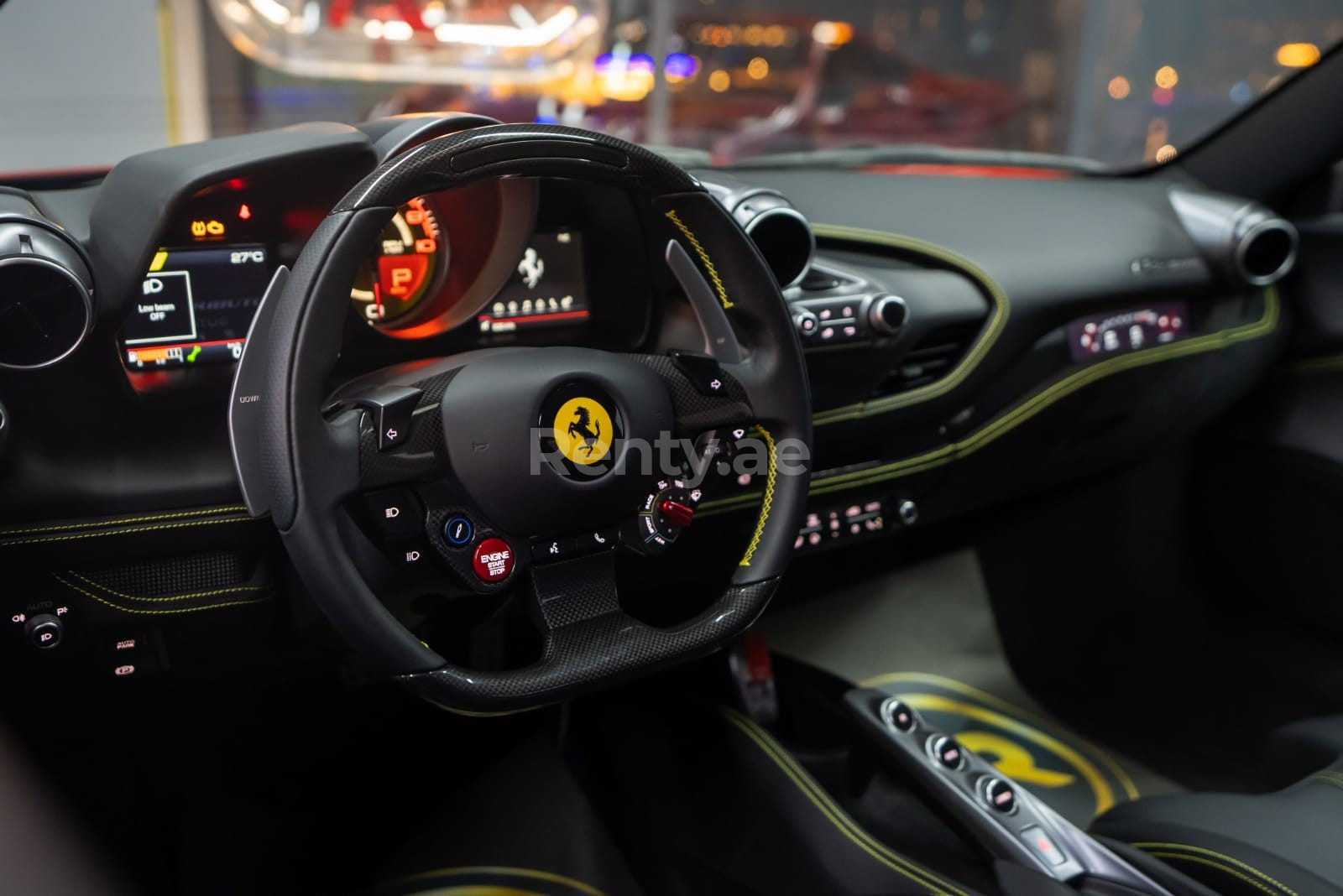 Red Ferrari F8 Tributo for rent in Sharjah 2