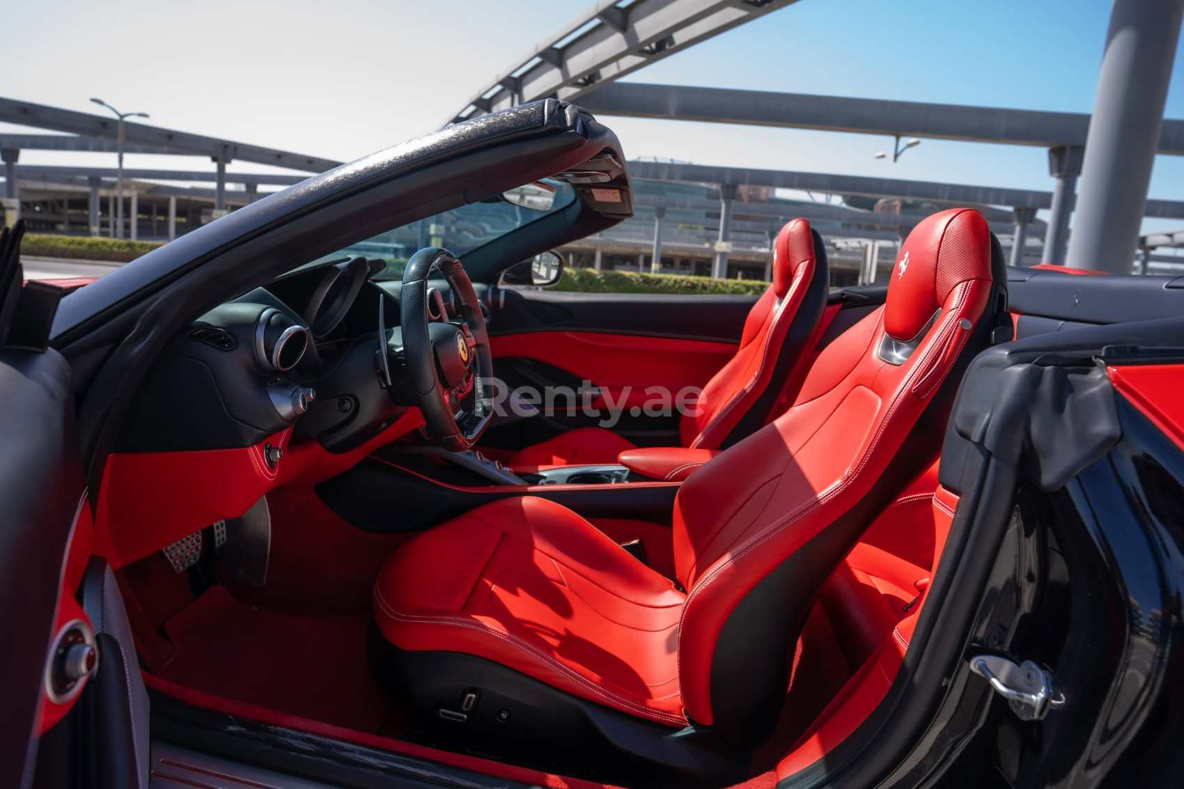 Red Ferrari Portofino Rosso BLACK ROOF for rent in Sharjah 4