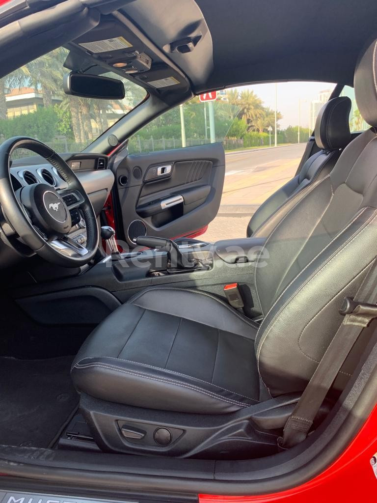 Red Ford Mustang cabrio for rent in Abu-Dhabi 1