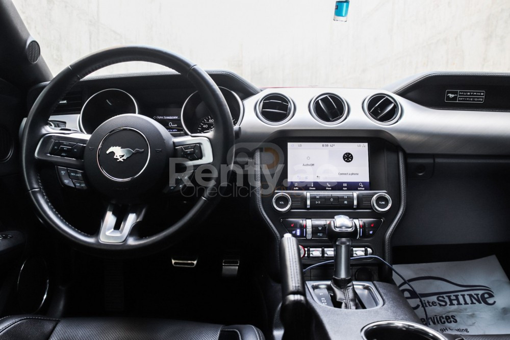 Red Ford Mustang for rent in Dubai 3