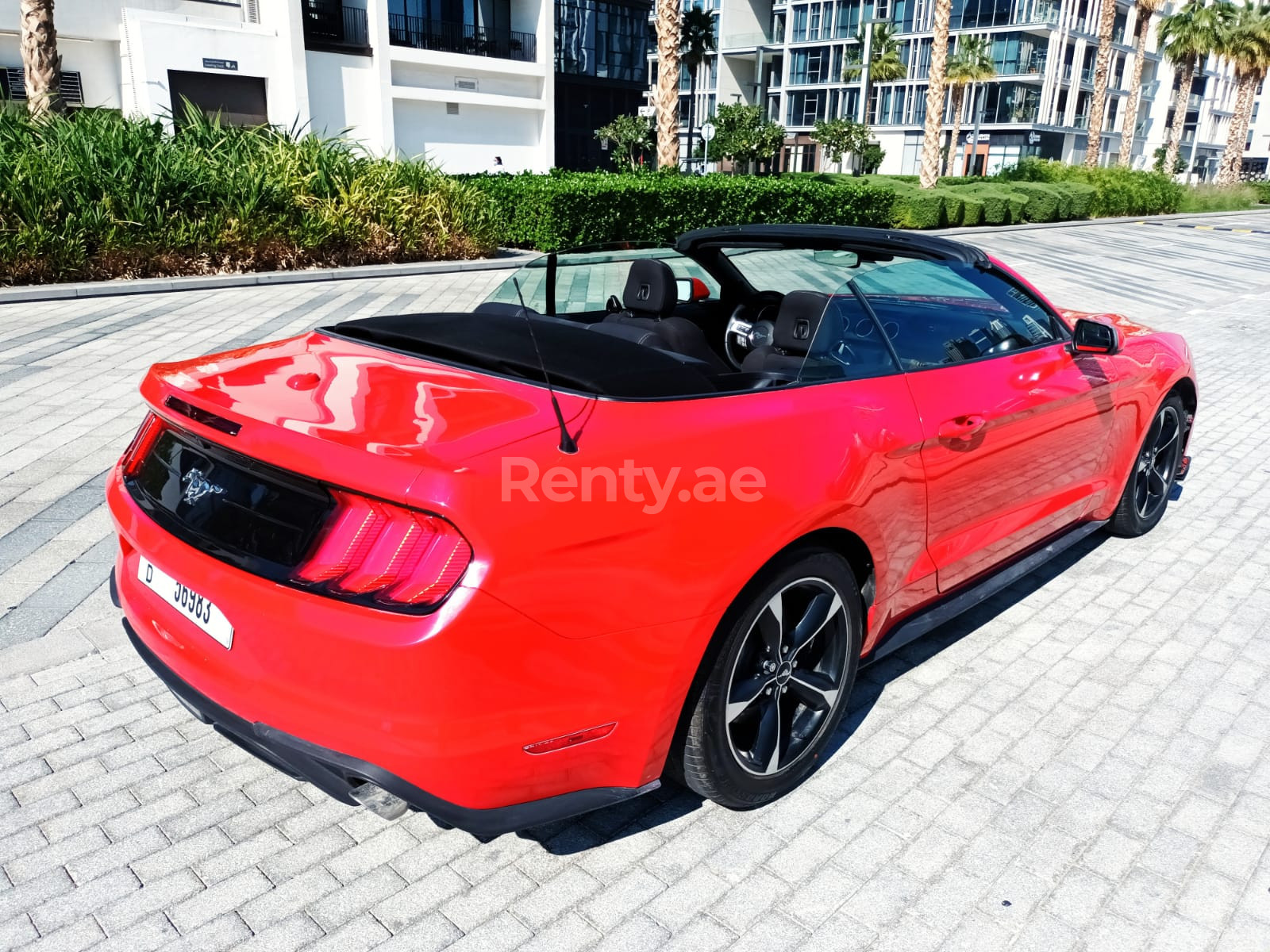 rojo Ford Mustang en alquiler en Dubai 3