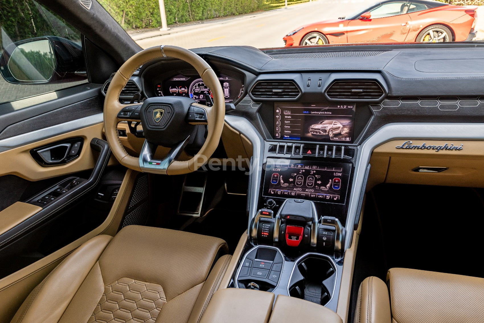 Rot Lamborghini Urus zur Miete in Abu-Dhabi 0