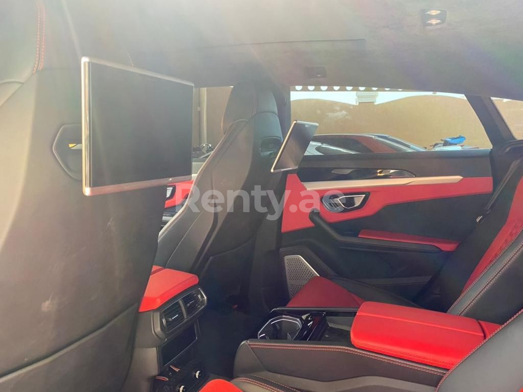 Red Lamborghini Urus for rent in Dubai 5
