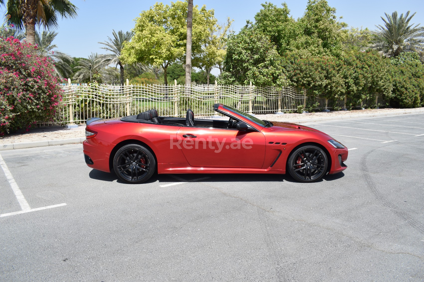 Red Maserati GranCabrio for rent in Abu-Dhabi 1