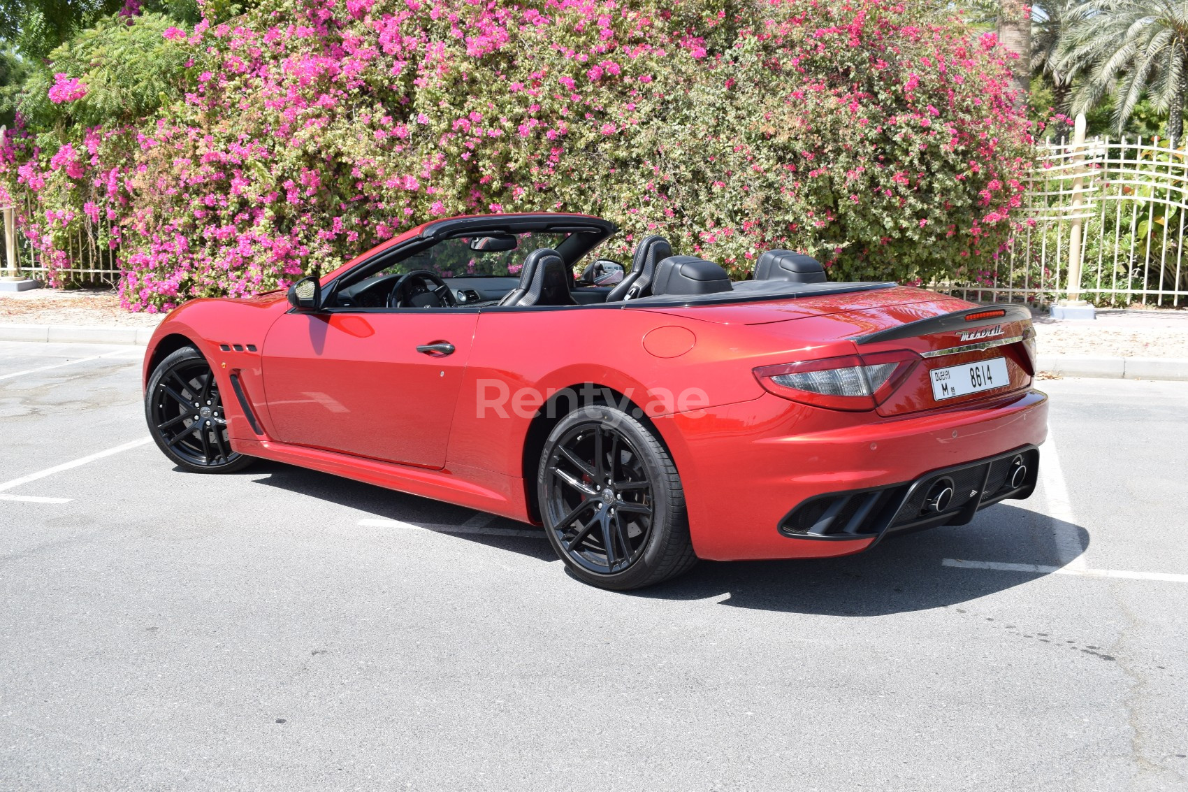 Red Maserati GranCabrio for rent in Abu-Dhabi 3