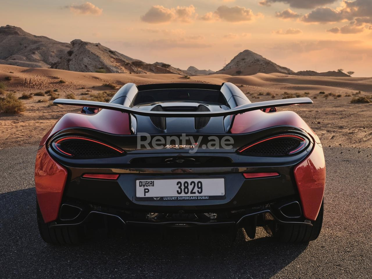 Red McLaren 570S for rent in Dubai 1