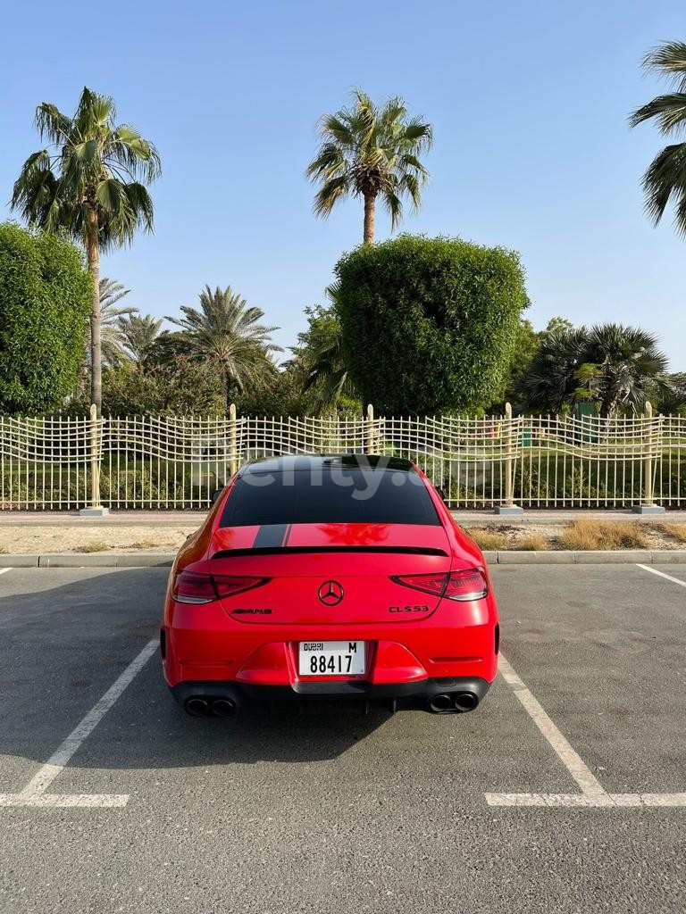 Red Mercedes CLS 53 for rent in Abu-Dhabi 2