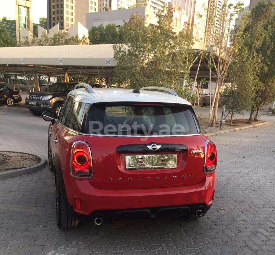 Red Mini Cooper for rent in Sharjah 0