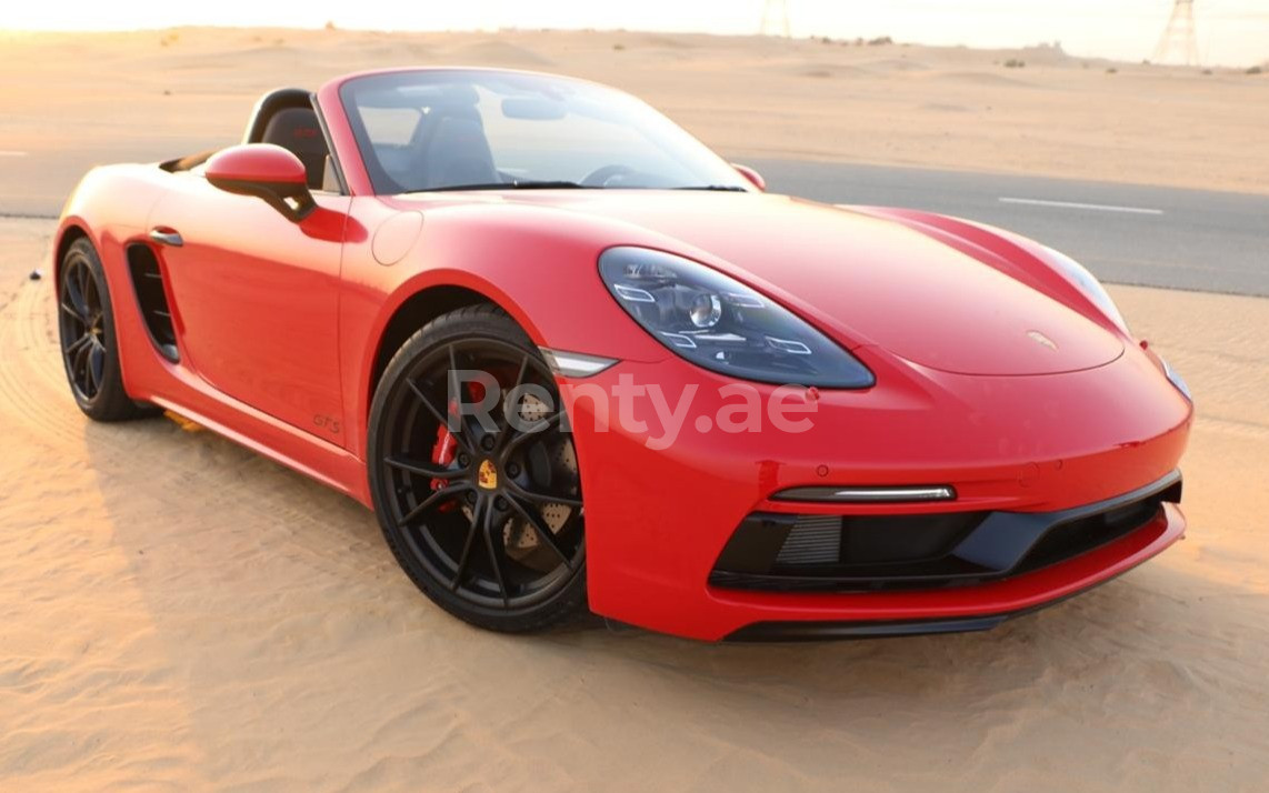 Red Porsche Boxster for rent in Dubai