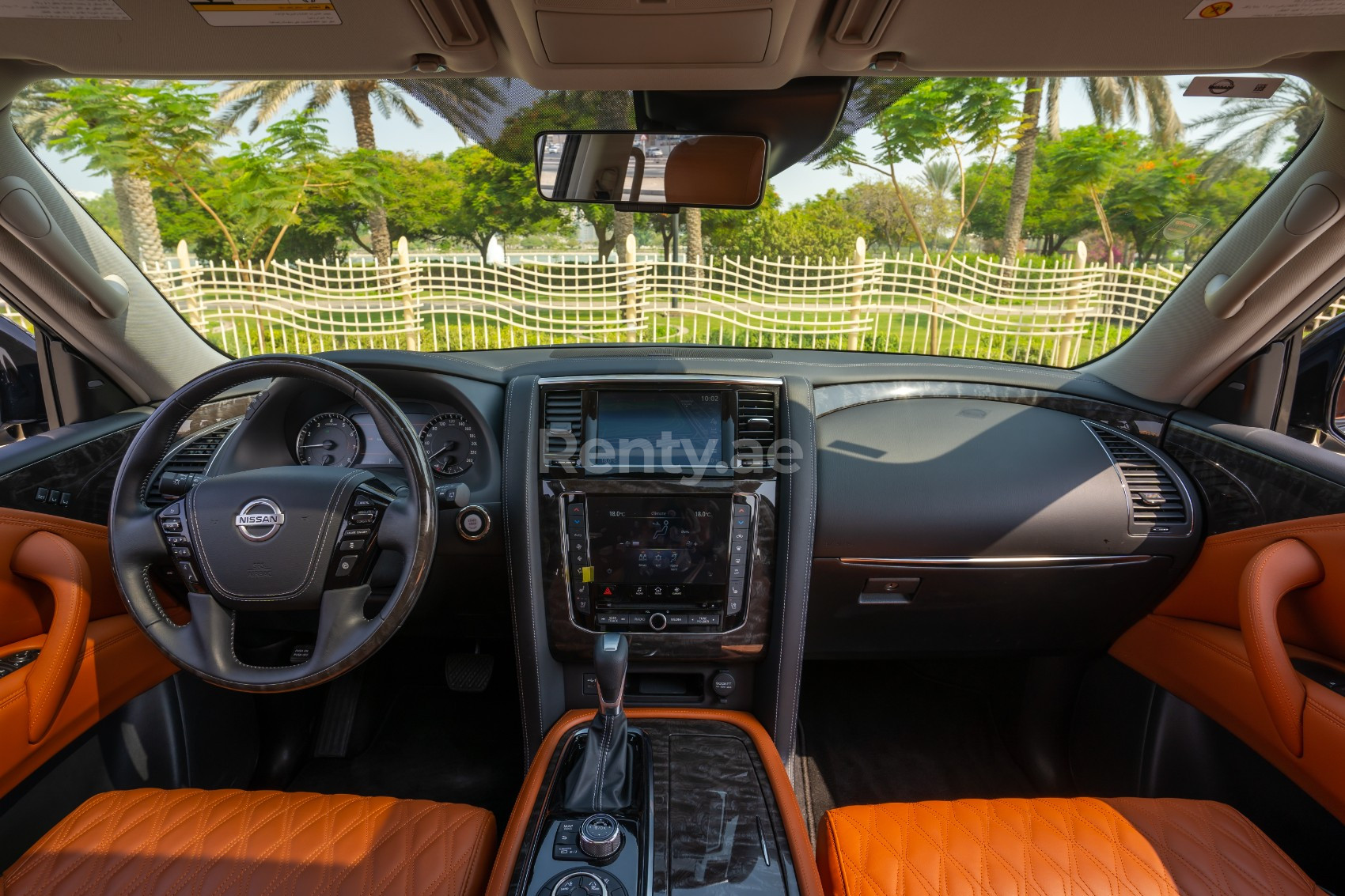 Silver Grey Nissan Patrol Platinum V6 for rent in Dubai 4