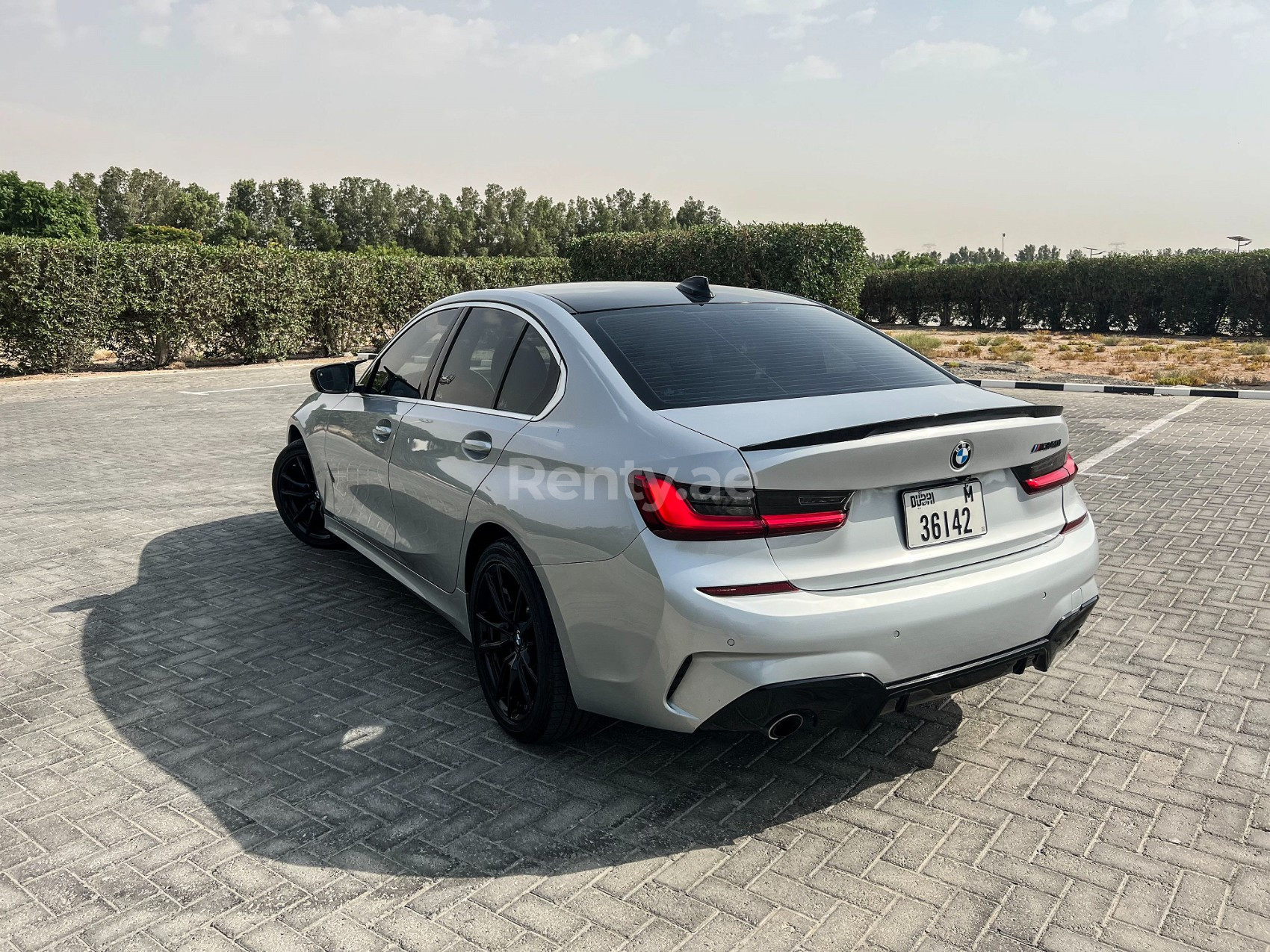 Silver 2020 BMW 330i Silver with M340i bodykit for rent in Dubai 3