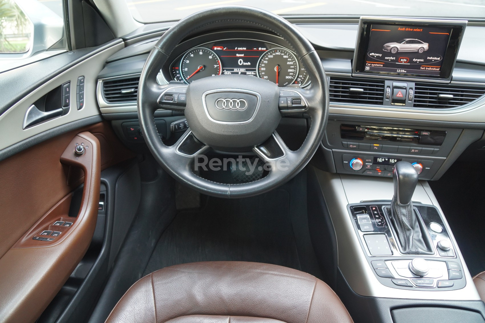 Silver Audi A6 for rent in Sharjah 2