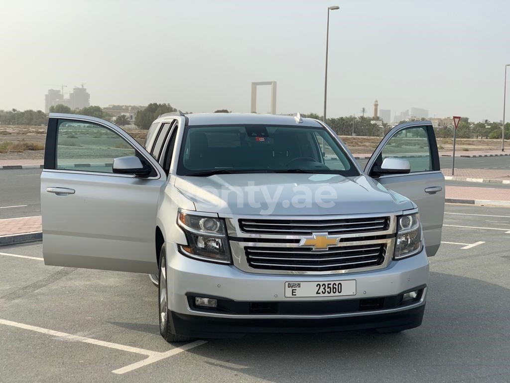 Silver Chevrolet Suburban for rent in Sharjah 0