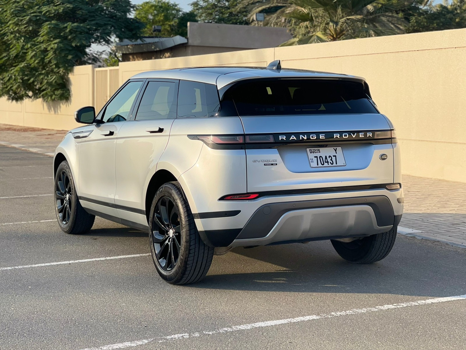 Silver Range Rover Evoque for rent in Dubai 12