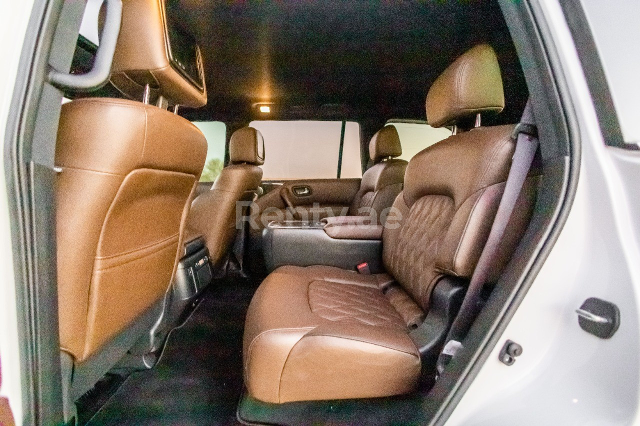 White 2021 Nissan Patrol Platinum for rent in Dubai 5