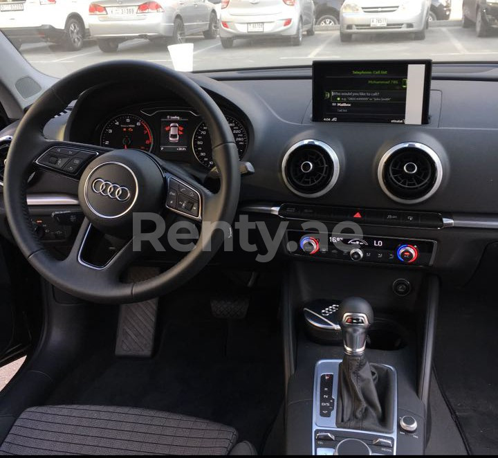 White Audi A3 for rent in Dubai 2