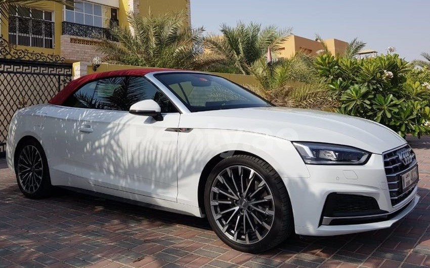 White Audi A5 for rent in Dubai