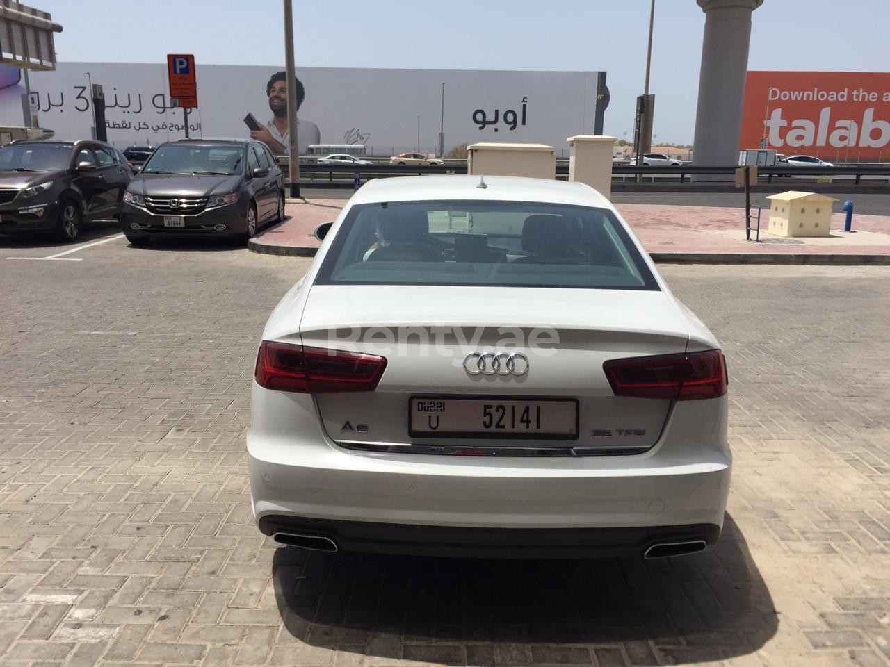 White Audi A6 for rent in Dubai 2