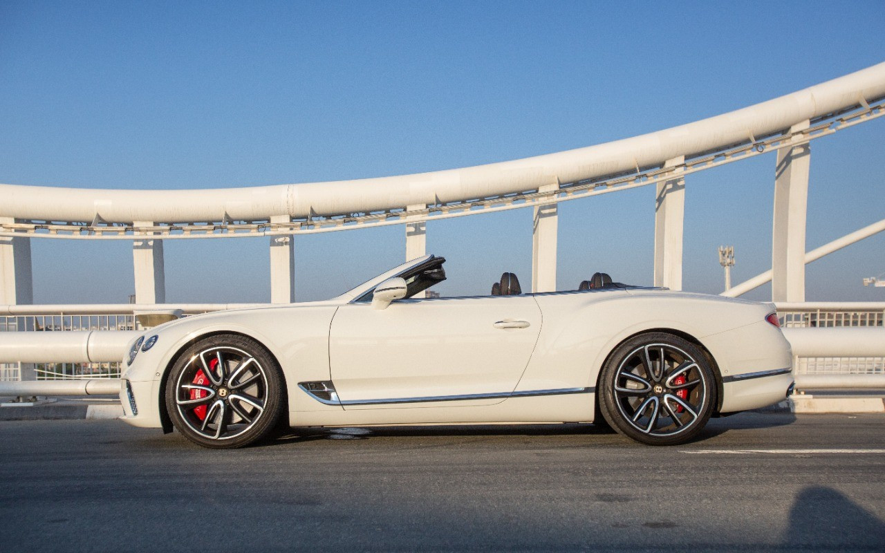 White Bentley Continental GTC V12 for rent in Sharjah 0