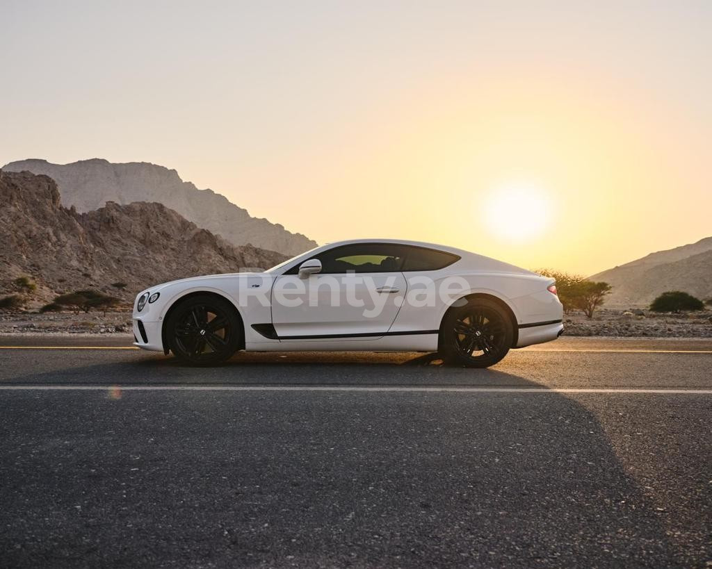 White Bentley Continental GT for rent in Dubai 4