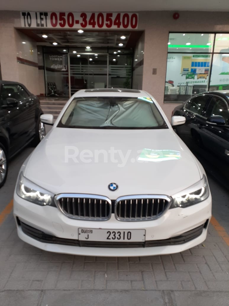 White BMW 520i for rent in Sharjah 0