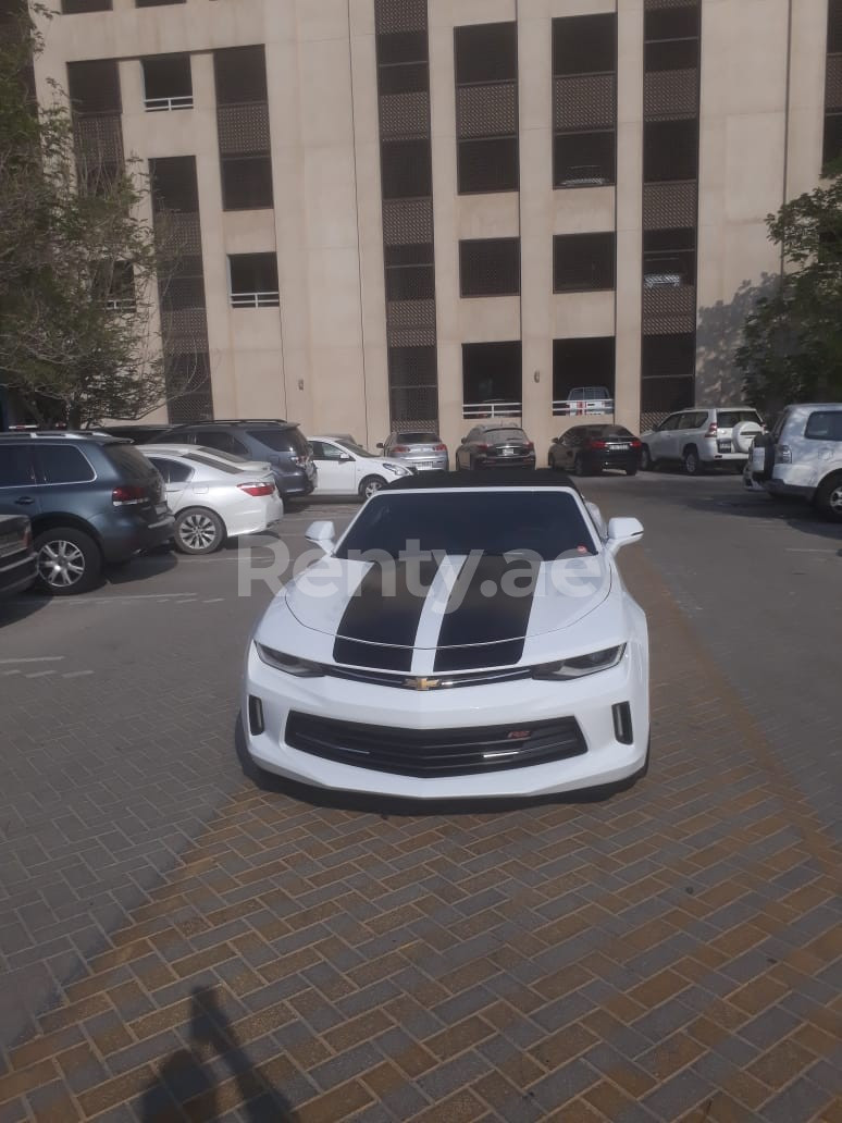 White Chevrolet Camaro for rent in Abu-Dhabi 9