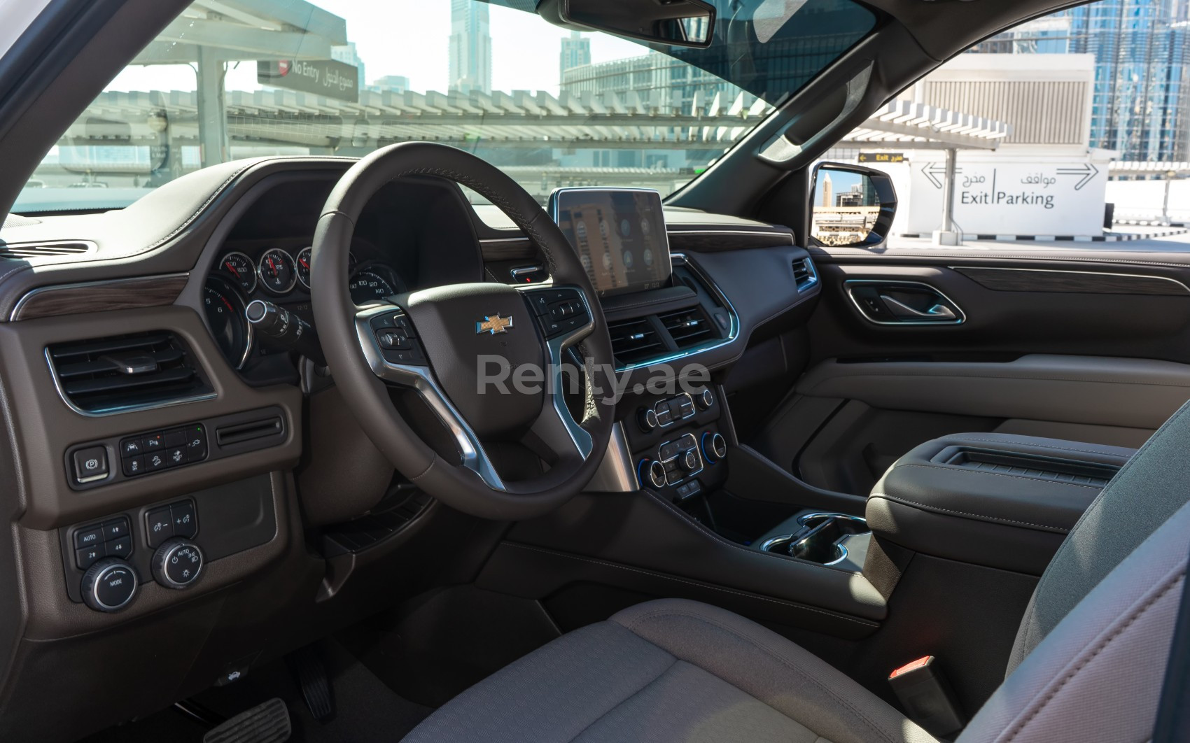 White Chevrolet Tahoe for rent in Dubai 3