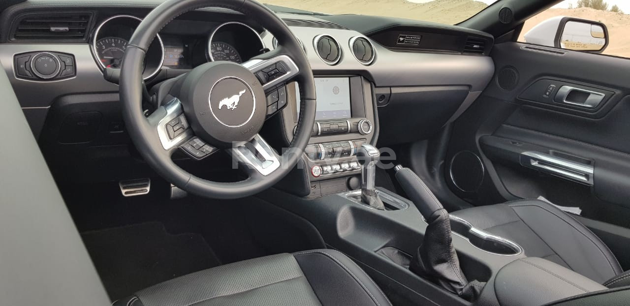 White Ford Mustang GT for rent in Sharjah 6