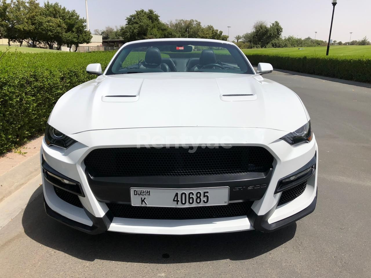 在迪拜租赁白色 Ford Mustang 2