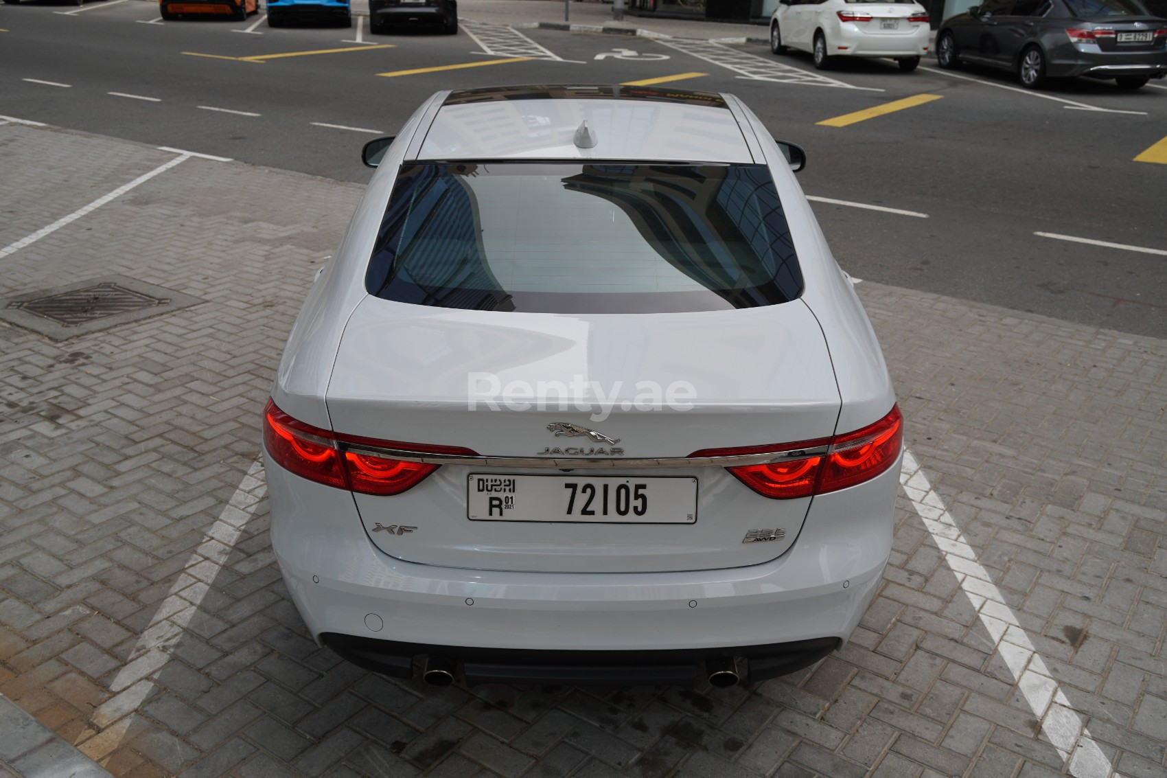 White Jaguar XF for rent in Abu-Dhabi 4