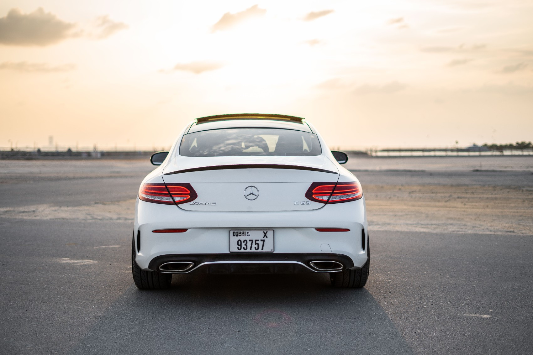 White Mercedes C Class for rent in Dubai 5