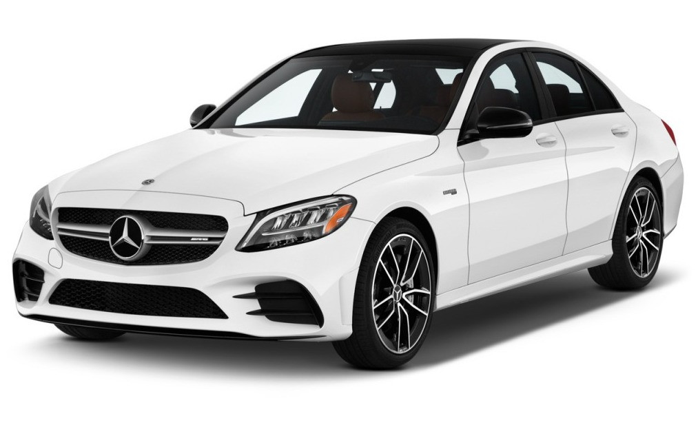 White Mercedes C300 Class for rent in Sharjah