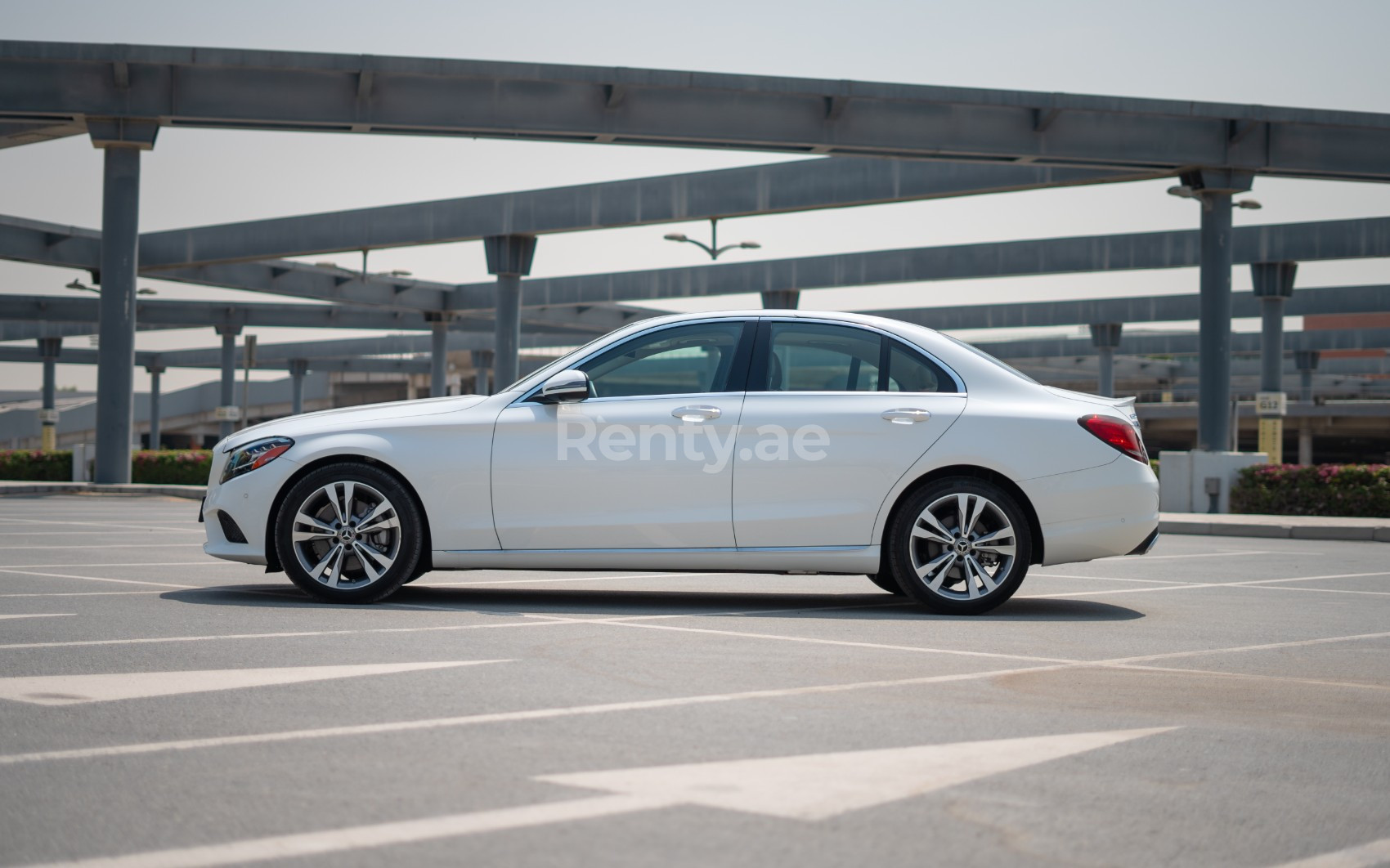 White Mercedes C300 for rent in Abu-Dhabi 1