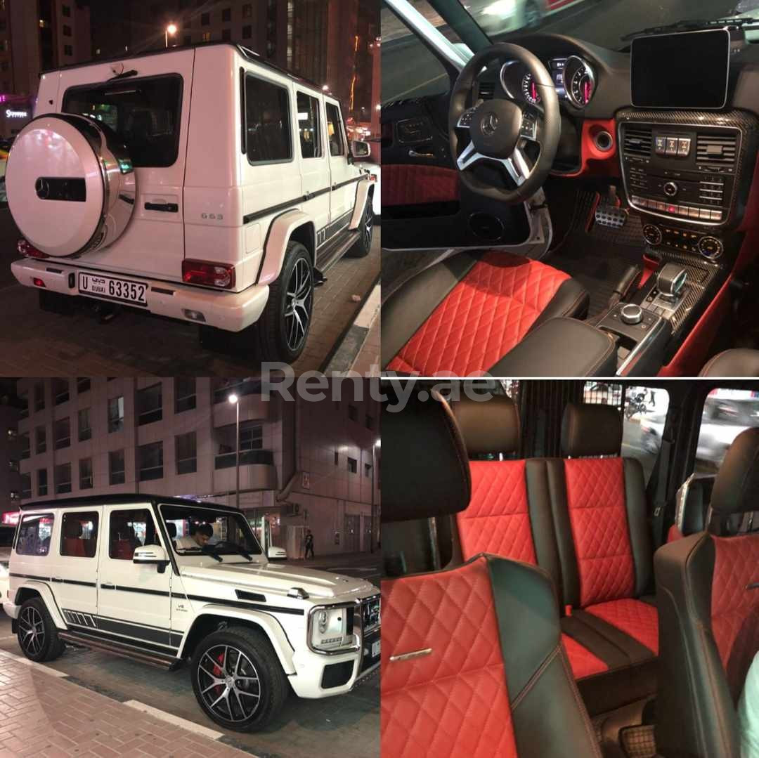 Bianca Mercedes G class G63 in affitto a Dubai 0