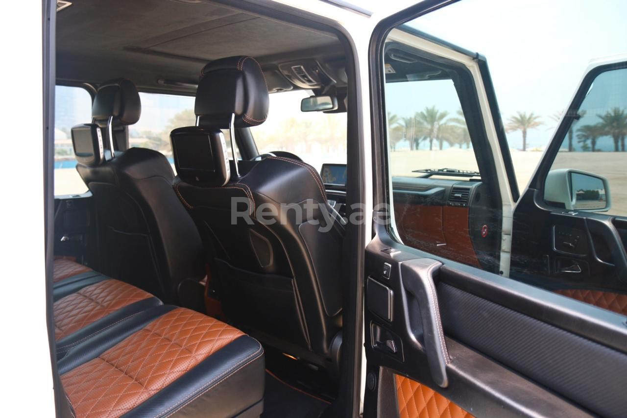 White Mercedes G class for rent in Abu-Dhabi 4