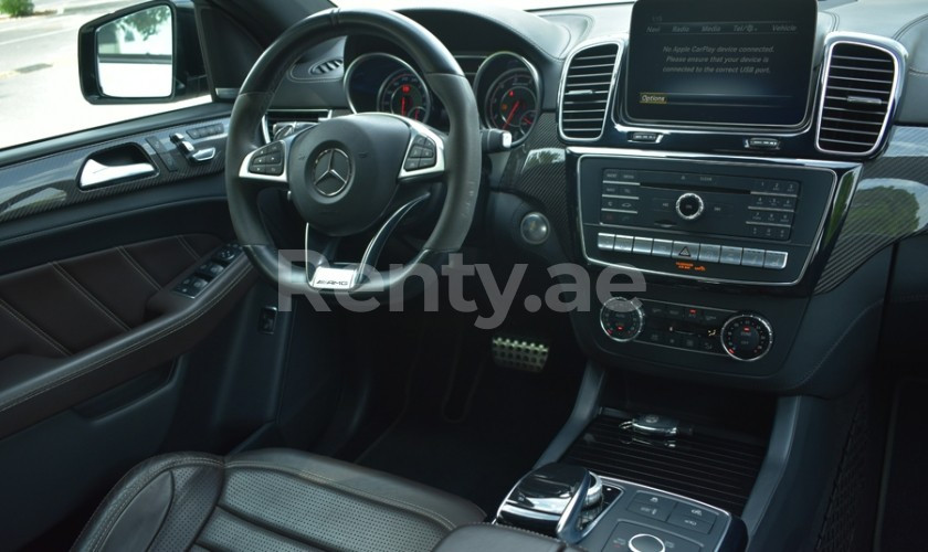 White Mercedes GLE 63 S for rent in Abu-Dhabi 1