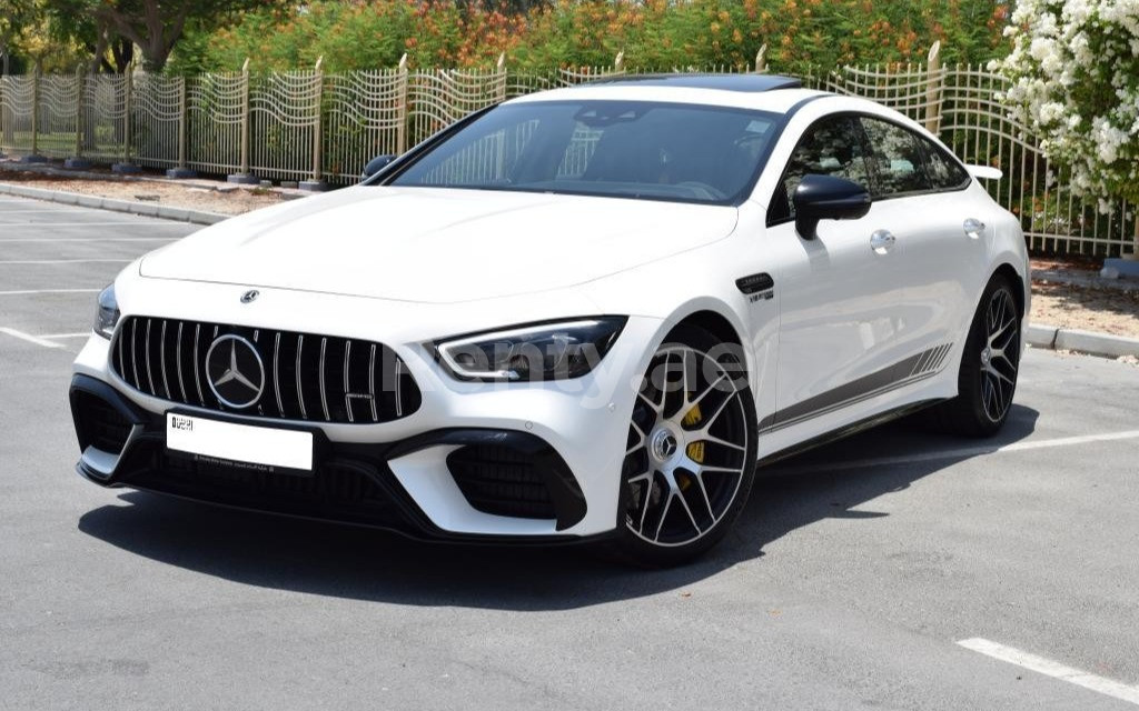 White Mercedes GT 63S AMG for rent in Dubai