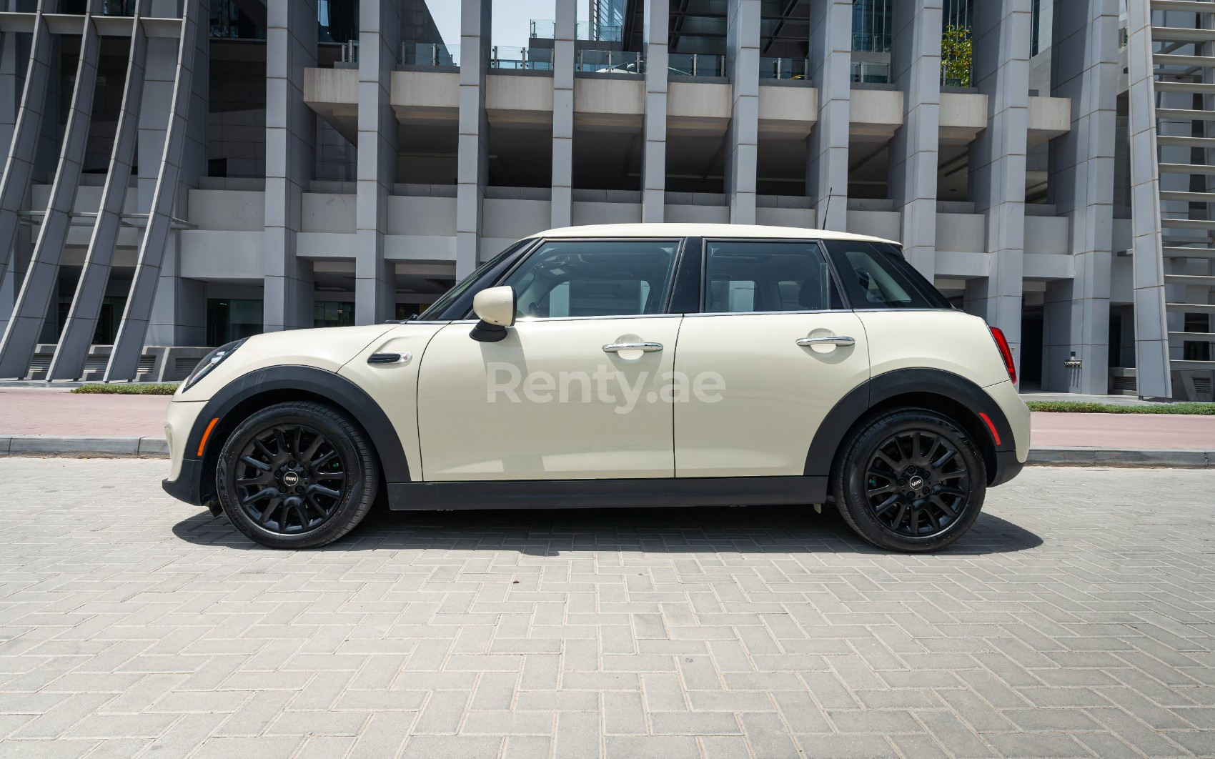 White Mini Cooper S for rent in Dubai 1