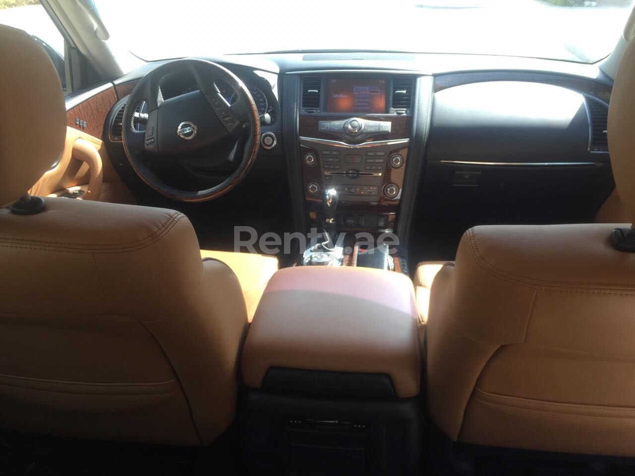 White Nissan Patrol V6 Platinum for rent in Abu-Dhabi 0