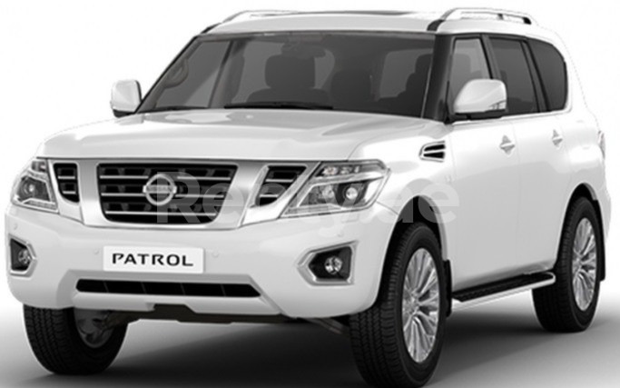 White Nissan Patrol for rent in Abu-Dhabi