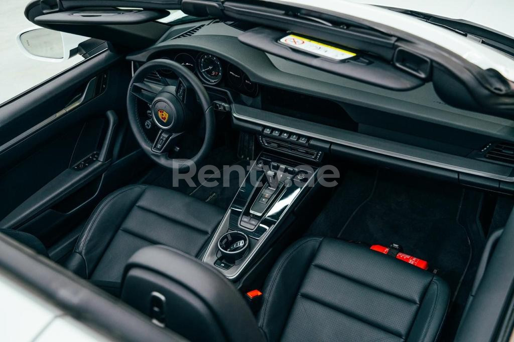 White Porsche 911 Targa for rent in Sharjah 2