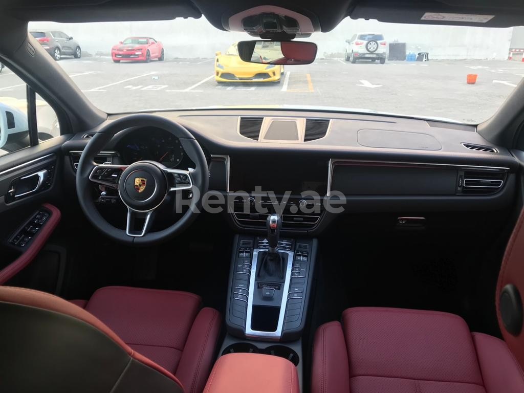 White Porsche Macan for rent in Dubai 3