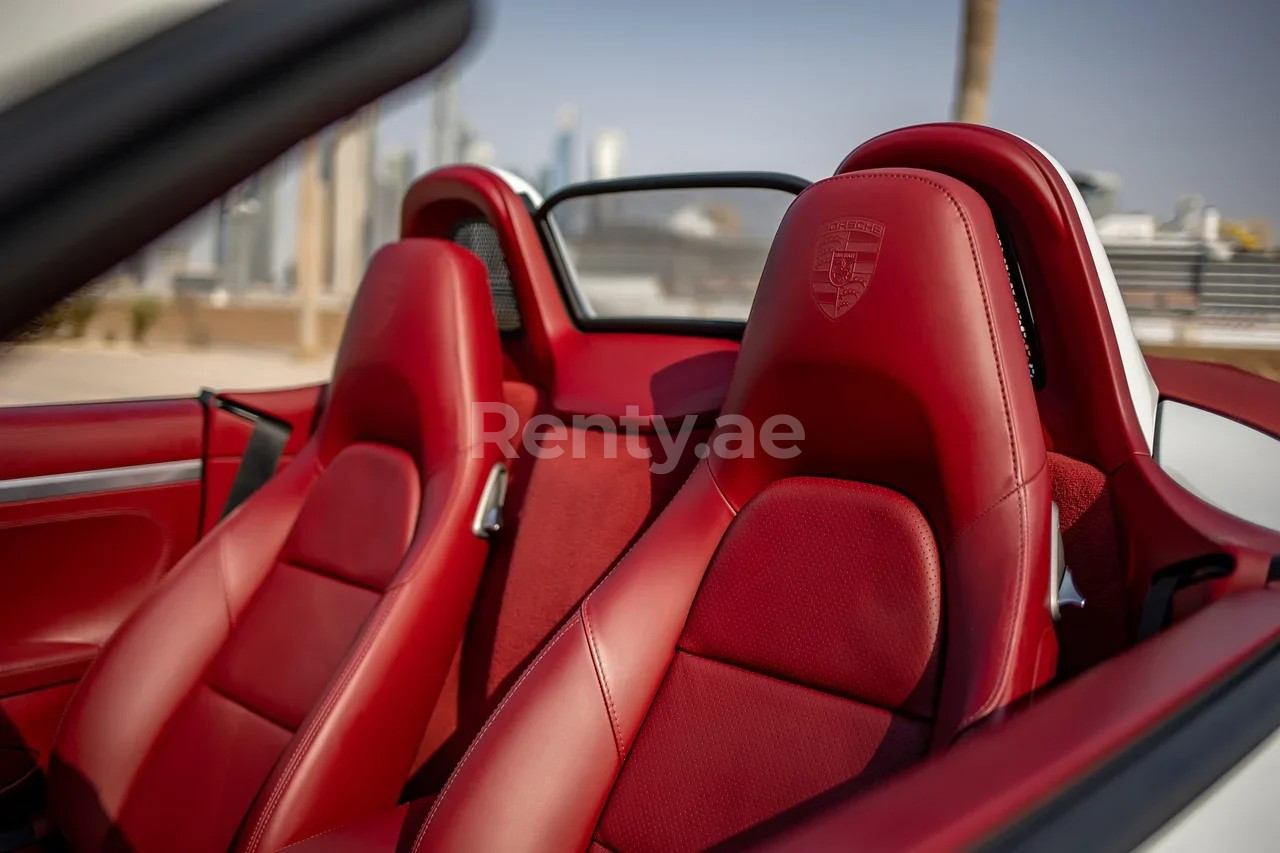 White Porsche Boxster 718S for rent in Sharjah 2