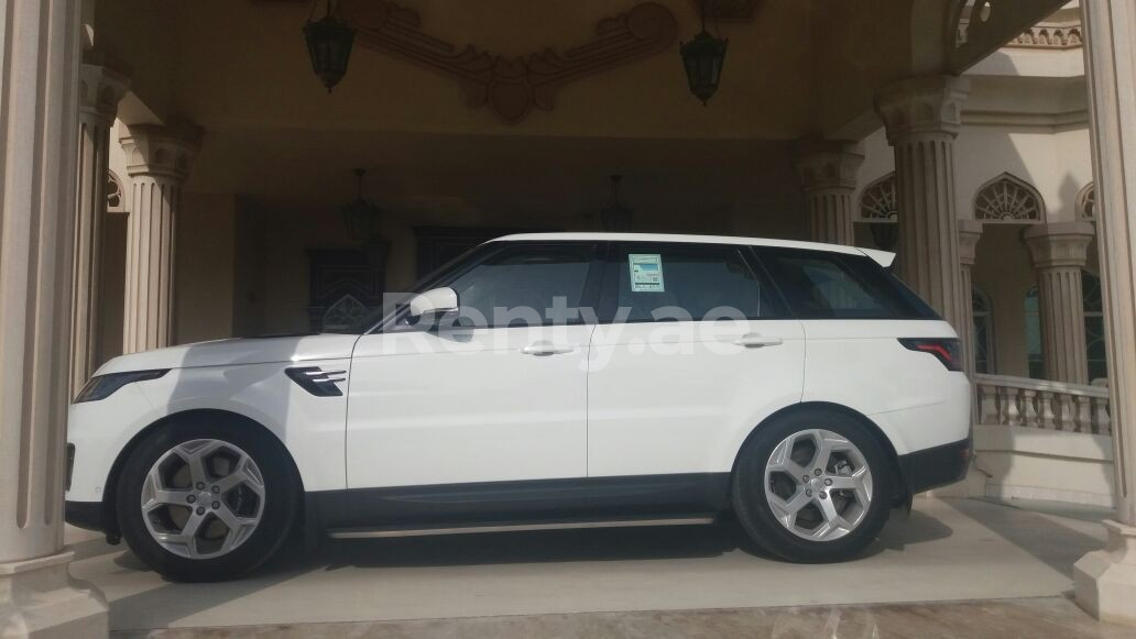 White Range Rover Sport for rent in Sharjah 0