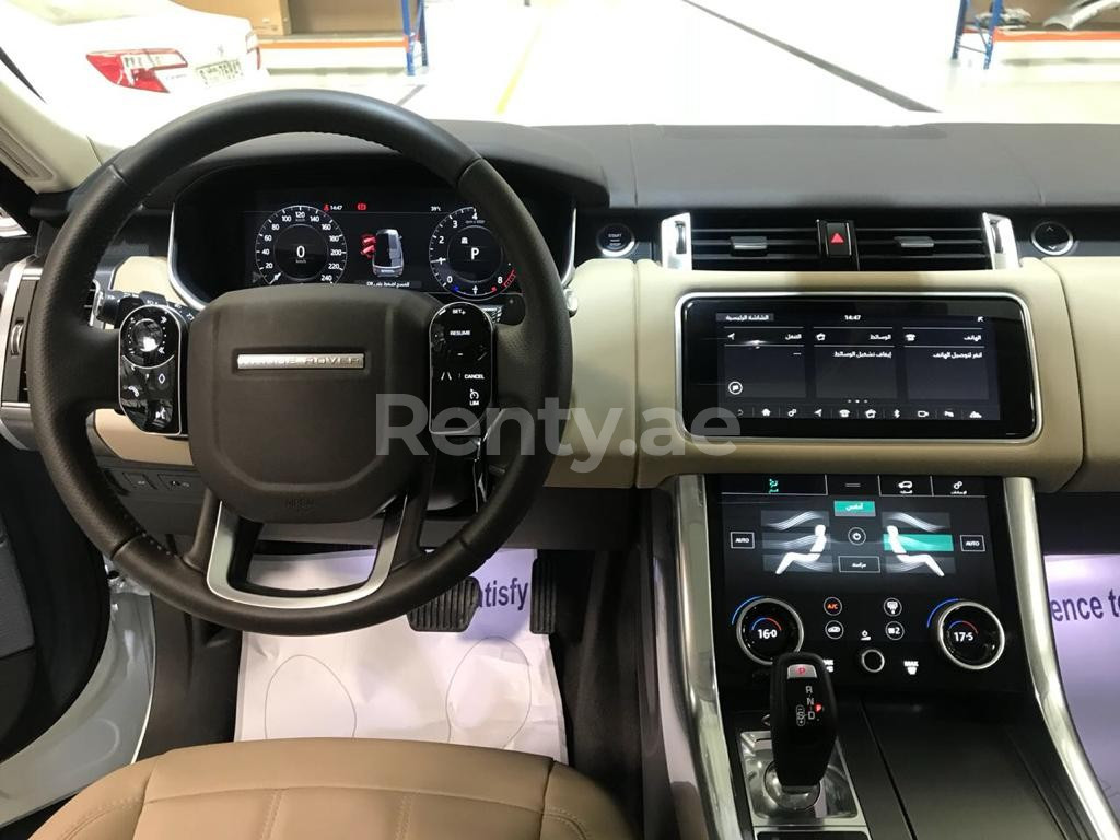 White Range Rover Sport for rent in Abu-Dhabi 9