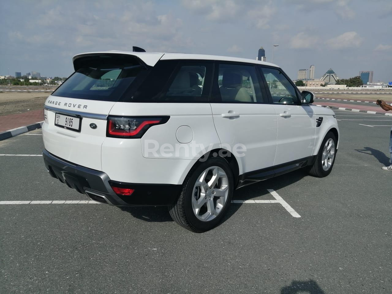 White Range Rover Sport for rent in Sharjah 2