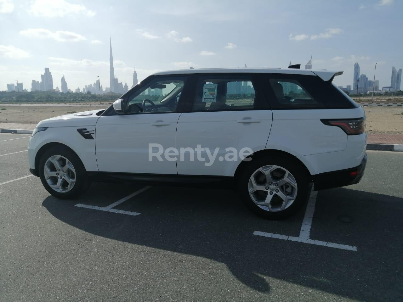 White Range Rover Sport for rent in Abu-Dhabi 3