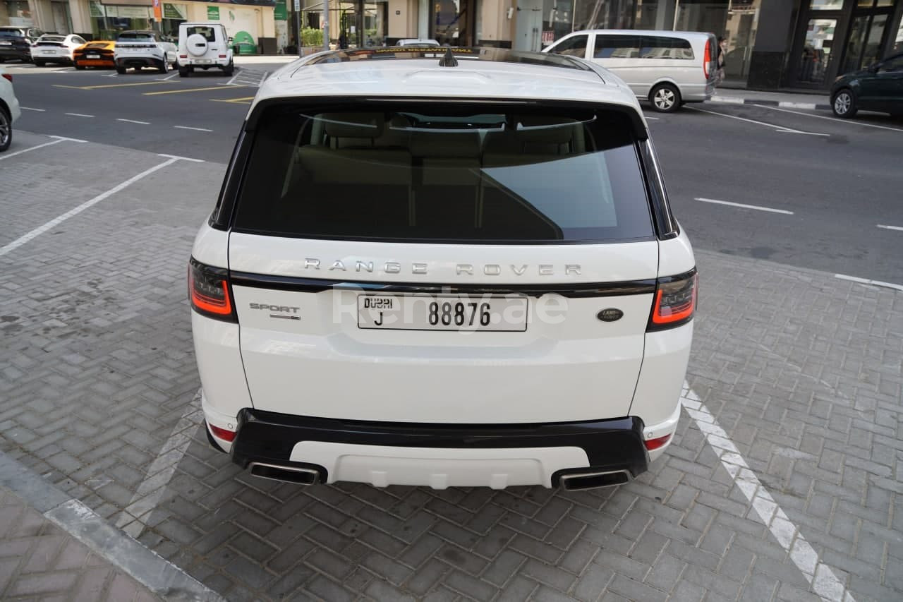 White Range Rover Sport for rent in Abu-Dhabi 2